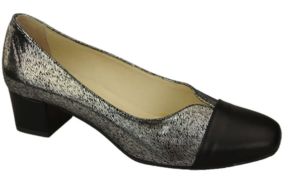 Damenschuhe Pumps Naturleder 164 Schwarz - Silber ElitaBut