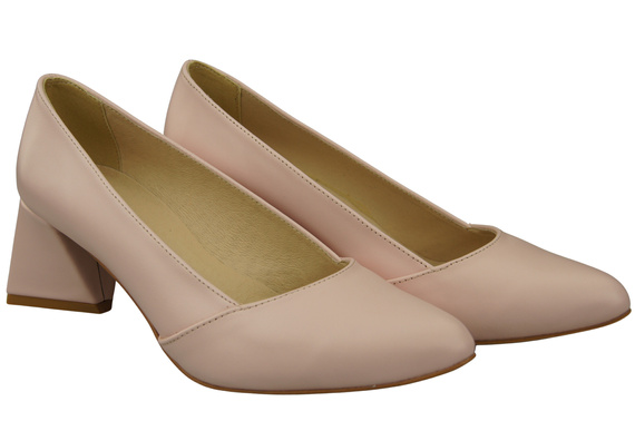 Damen Pumps Puderrosa Echtleder Spitz Zehen Absatz ElitaBut 221