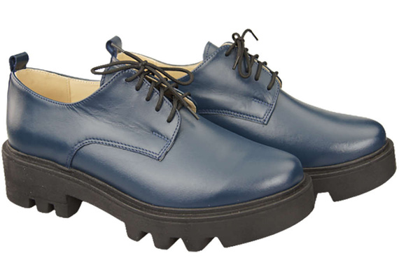Schuhe Damen Schnürschuhe Marineblau Leder Natur 180 ElitaBut