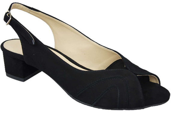 Damenschuhe Sandalen, natürliches Wildleder, Schwarz 991 ElitaBut
