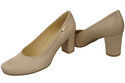Klassische Damen Cappuccino Helles Leder Mandel Nase Pumps 201 ElitaBut