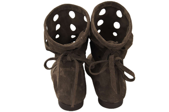 Schuhe Damen-Stiefeletten, natürliches Veloursleder, Braun 160 ElitaBut