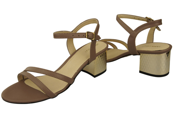 Cappuccino Damenschuhe Dunkles Naturleder 197 Sinnlich freizügige Fußsandalen ElitaBut