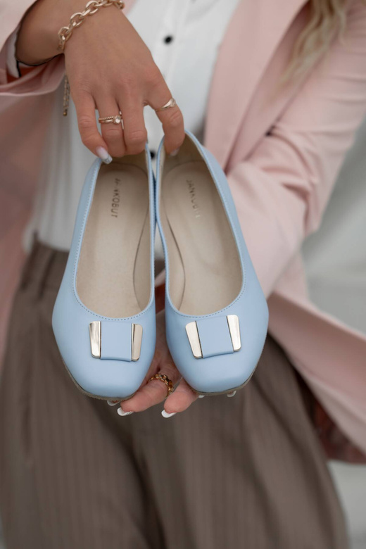 Damenschuhe Pumps Naturleder 187 Hellblau ElitaBut