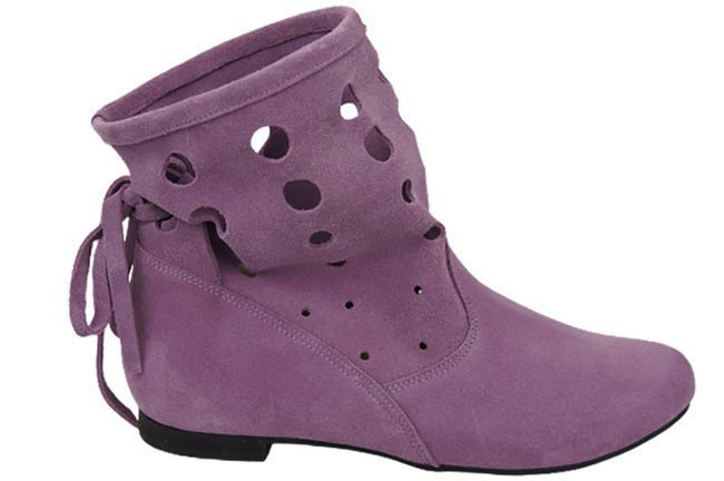 Schuhe Damen-Stiefeletten, natürliches Veloursleder, Lila 160 ElitaBut