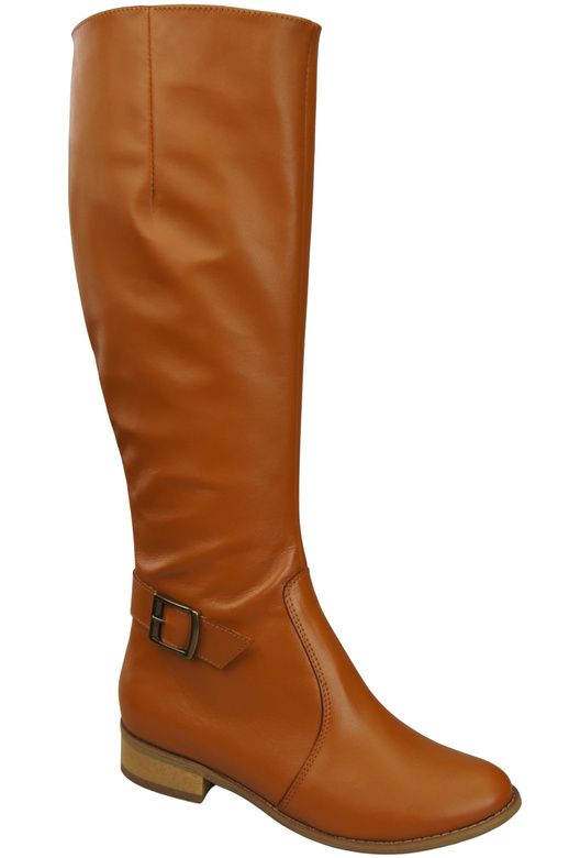 Damen-Lederstiefel Rotes Gefüttert, Offiziersstiefel, Flach 225 ElitaBut