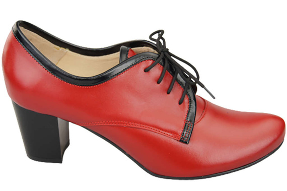 Schuhe Damenschuhe, Schnürschuhe, Naturleder, Rot 758 ElitaBut