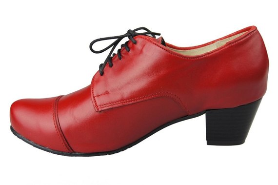 Schuhe Damenschuhe, Schnürschuhe, Naturleder, Rot 956 ElitaBut