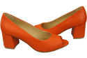 Damenschuhe PEEP TOE Pumps Orange Naturleder mit beschichtetem Absatz 192 ElitaBut