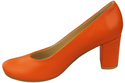 Klassische Damen Orange Leder Mandel Nase Pumps 201 ElitaBut