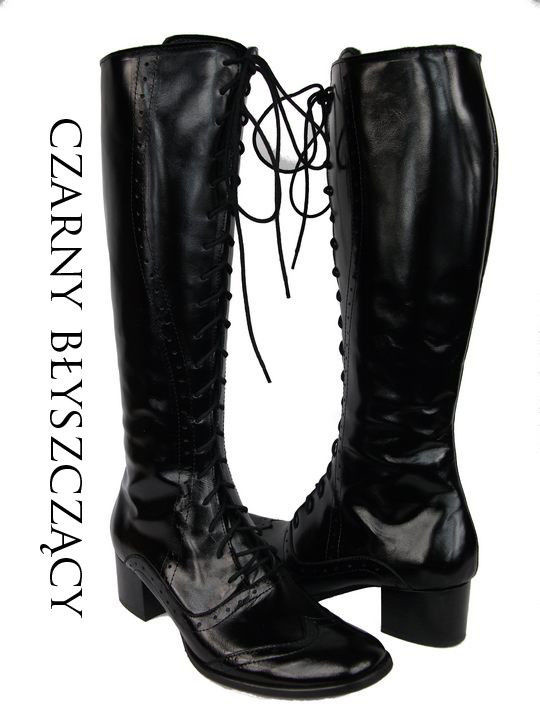 Damenschuhe Schnürstiefel, Naturleder, Schwarz Lack 595 ElitaBut