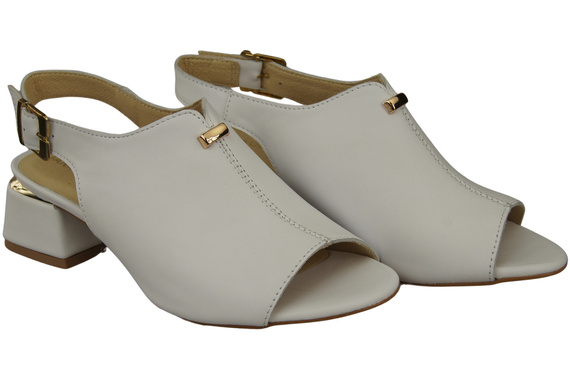 Damenschuhe Sandalen Weißgoldschnalle Naturleder 198 ElitaBut