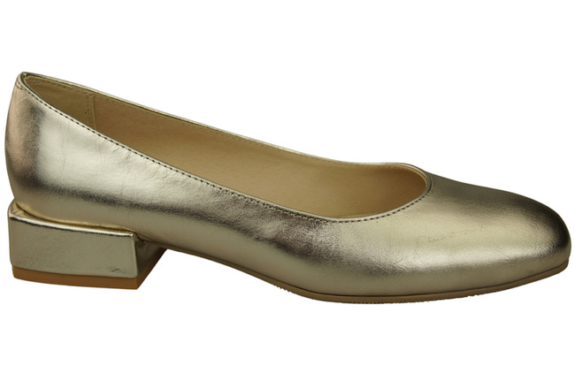 Bequeme Frauen Schuhe Gold Flats Natural Leder 204 ElitaBut