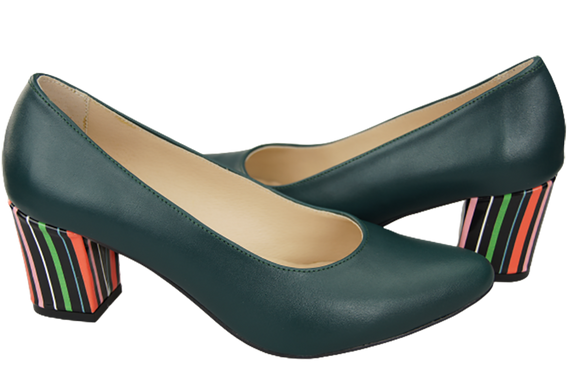 Damenschuhe Malachit Pumps Naturleder mit Zierabsatz 158 ElitaBut