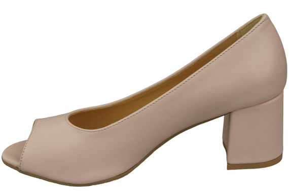 Damenschuhe PEEP TOE Pumps, Puderrosa, Naturleder mit beschichtetem Absatz 192 ElitaBut