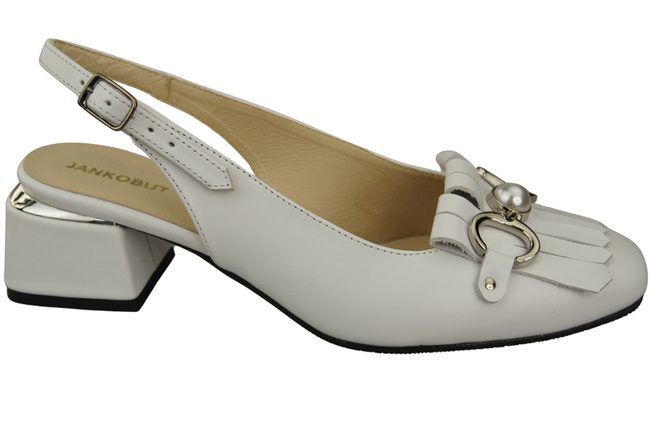 Damenschuhe Weiß Sandalen mit Fransen verziert Naturleder 208 ElitaBut