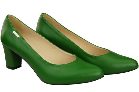 Klassische Glatt Damen Grün Naturleder Schuhe 213 ElitaBut