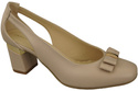 Schuhe Damen Cappuccino Blass Pumps aus Naturleder mit dekorativem Absatz 199 ElitaBut