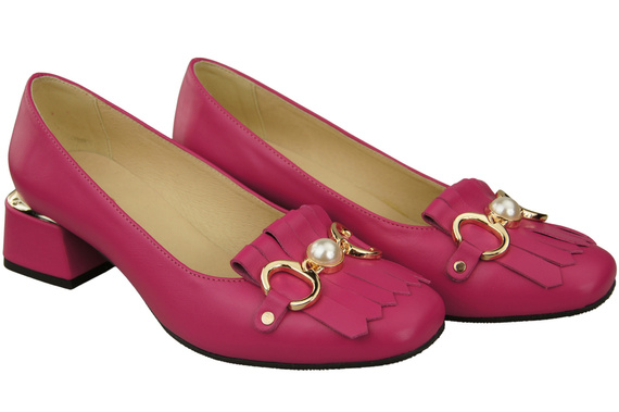 Damenschuhe Pumps mit Fransen verziert Lila Naturleder 195 ElitaBut