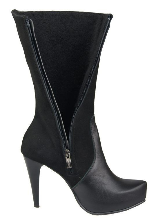 Damen-Halbstiefel, Naturleder, Schwarz 883 ElitaBut