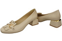 Damenschuhe Pumps mit Fransen verziert Beige Naturleder 195 ElitaBut
