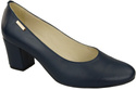 Damenschuhe Pumps Marineblaues genarbtes Leder 125 ElitaAber natürlich