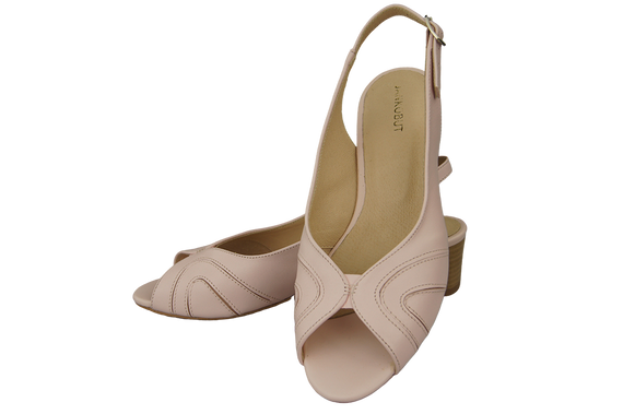 Damenschuhe Sandalen, Naturleder, Puderrosa 991 ElitaBut