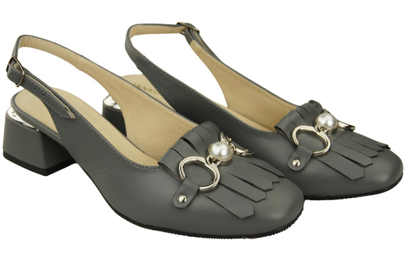 Damenschuhe Aschgrau Sandalen mit Fransen verziert Naturleder 208 ElitaBut