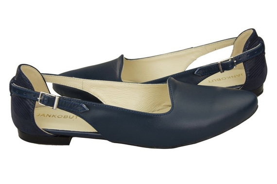 Schuhe Damen Sandalen Marineblau Naturleder 127 ElitaBut