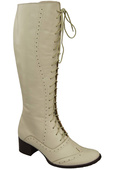 Damenschuhe Schnürstiefel, Naturleder, Beige 595 ElitaBut