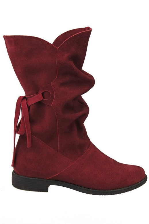 Winter-Damenstiefel, Natursamtleder, Bordeaux 999 von ElitaBut