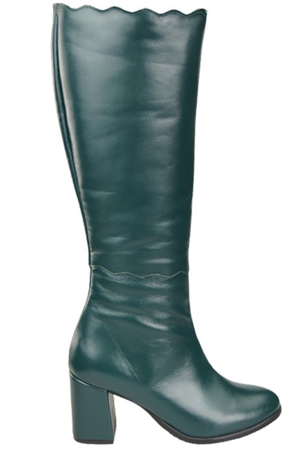 Klassische Damenstiefel, Naturleder, Malachit 176 ElitaBut