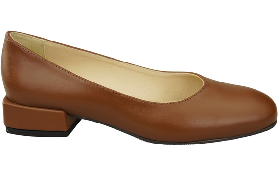 Bequeme Frauen Schuhe Braun Flats Natural Leder 204 ElitaBut