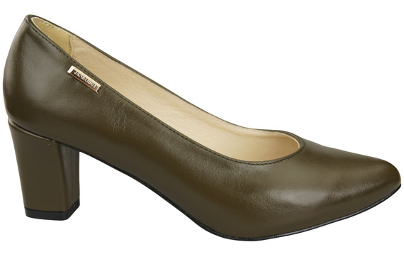 Klassische Glatt Damen Olive Naturleder Schuhe 213 ElitaBut
