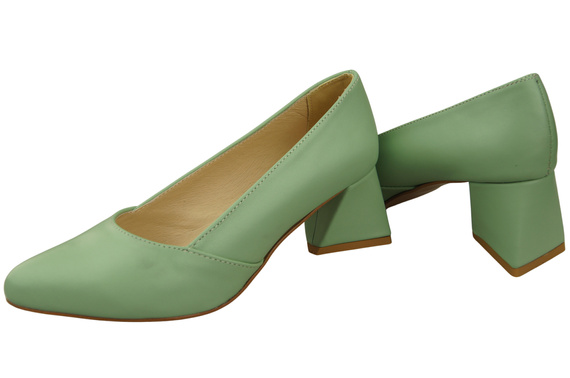 Damen Pumps Minze Echtleder Spitz Zehen Absatz ElitaBut 221