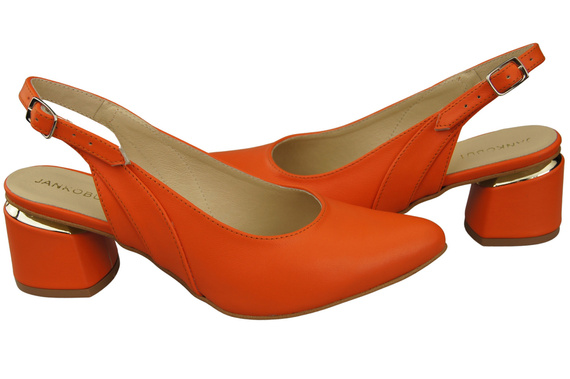 Damenschuhe Orange Sandalen, Naturleder 196 ElitaBut