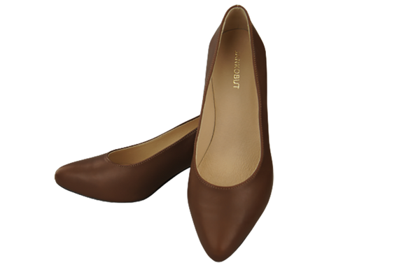 Damenschuhe Pumps Braun Naturleder mit Zierabsatz 157 ElitaBut