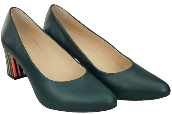 Damenschuhe Malachit Pumps Naturleder mit Zierabsatz 158 ElitaBut