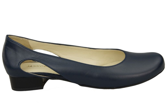 Damen-Ballerinas Marineblau, Naturleder 103 ElitaBut