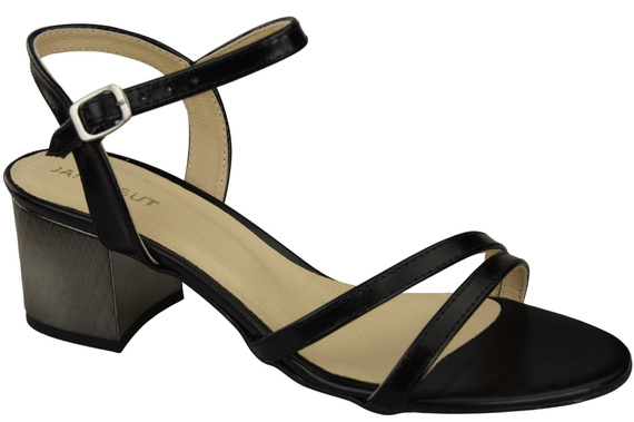 Damenschuhe Schwarz glänzendes Naturleder 197 Sandalen, die den Fuß sinnlich enthüllen ElitaBut