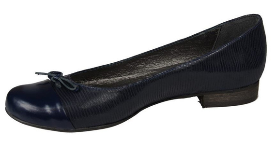 Damen-Ballerinas, Naturleder, Marineblau 873 ElitaBut