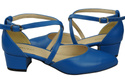 Damen Sandalen Echtleder Blau mit Riemen Niedriger Absatz 223 ElitaBut