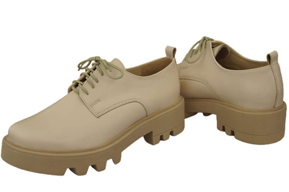 Schuhe Damen Schnürschuhe Beige Leder Natur 180 ElitaBut