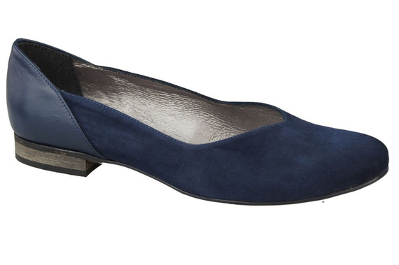 Damen-Ballerinas, Naturleder, Marineblau 984 ElitaBut
