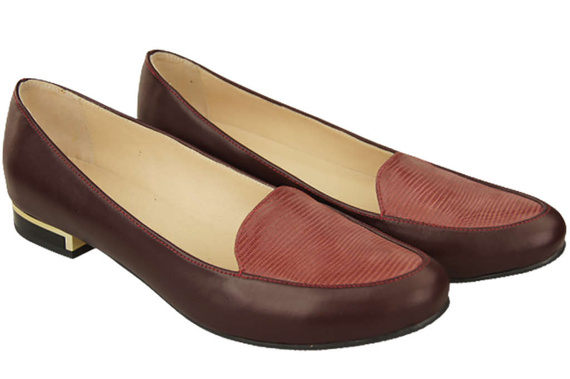 Damen Ballerinas Lords, Naturleder, Burgund 908 ElitaBut