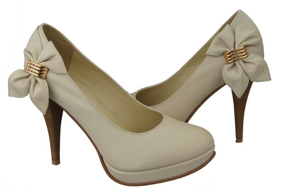 Damenschuhe Plateaupumps, Naturleder, Beige 976 ElitaBut