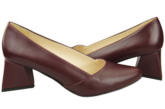 Damen Pumps Burgund Echtleder Spitz Zehen Absatz ElitaBut 221