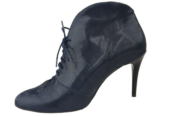 Damenstiefel Frühling/Herbst Naturleder Marineblau geprägt 955 ElitaBut