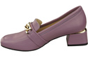 Damenschuhe mit Zierkette Pumps Mokassins Naturleder 193 Lila ElitaBut