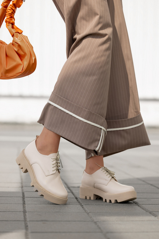 Schuhe Damen Schnürschuhe Beige Leder Natur 180 ElitaBut